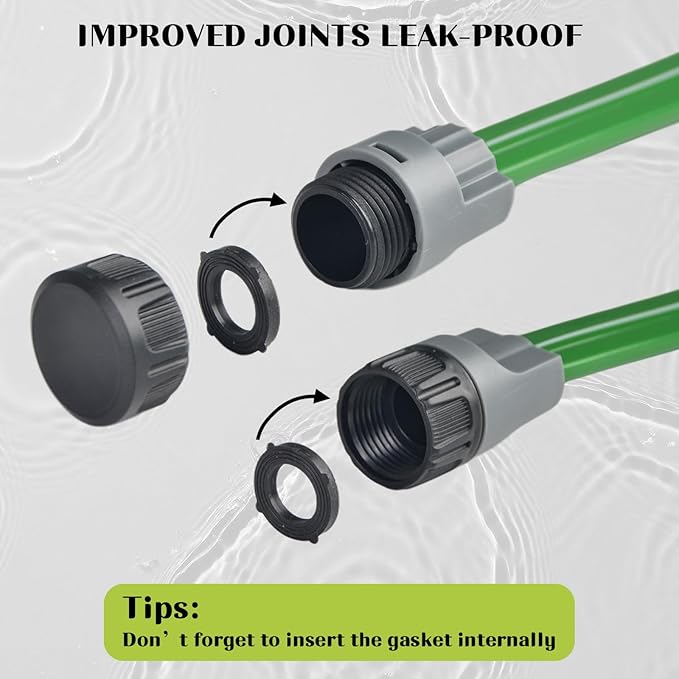 prinkler Soaker Hose for Yard 50 FT with Holes Flat Garden Soaker Hose with Staples Heavy Duty No-Kink Drip Hose Sprinkler Watering Drip Irrigation Hoses for Lawn Vegetable Garden Watering System