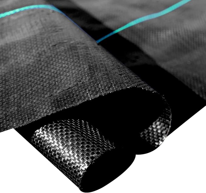 Happybuy 3FTx300FT Weed Barrier Landscape Fabric Heavy Duty 3.2OZ Woven Weed Blocker Gardening Mat Garden Weed Control Fabric Geotextile Drainage Fabric Driveway Fabric Landscaping Ground Cover