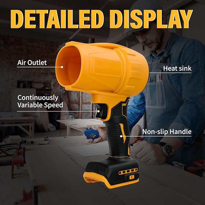 Cordless Leaf Blower for Dewalt 20v Battery Brushless Dust Blower30000 RPM Mini Dry Blowers Fan Handheld Electric Dust Blowers for Home Cleaning Car Outdoor(Tool Only)