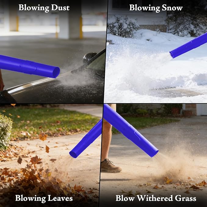 Leaf Blower Cordless with Battery and Charger 500 CFM/200 MPH Electric Leaf Blowers with 2 Speeds 2 Extended Tubes 1 x 2.0 Ah Battery-Powered Leaf Blowers for Lawn Care Blowing Leaves Yard(RED)