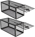 2 Pcs Humane Rat Traps BESUNTEK Metal Humane Live Animal Cage Trap Indoor Outdoor Catch and Release Mouse Trap for Squirrels and Small Rodents