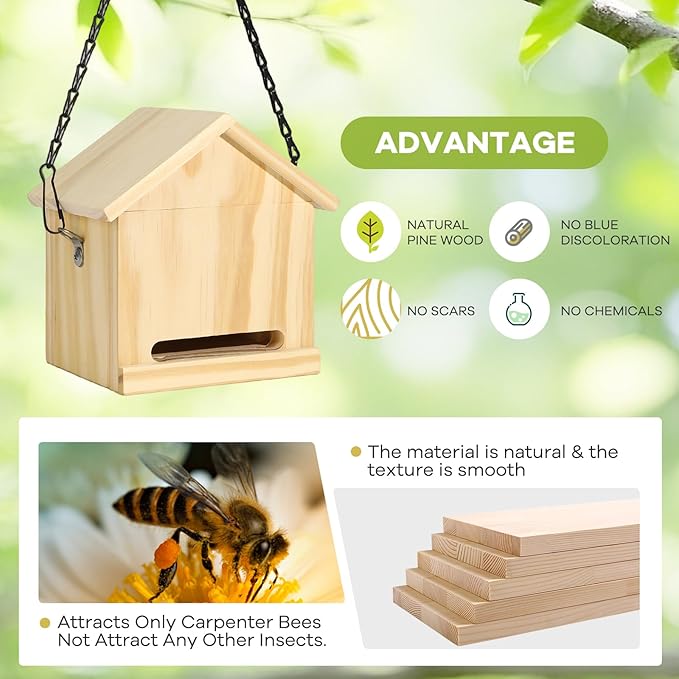 Carpenter Bee Trap for Outside - Insect Trap Refill Kit (20 Refills)