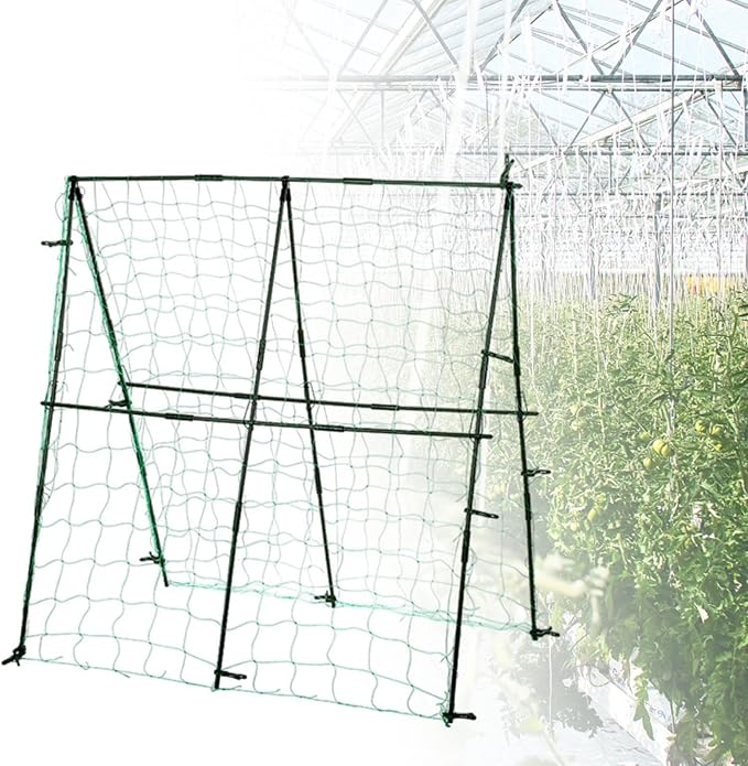 Generic Cucumber Trellis Plant Grow Support A Frame Garden Trellis with Netting for Tomato Squash