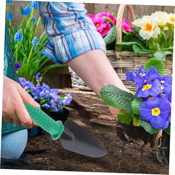 Heavy Duty 5pcs Stainless Steel Garden Tool Set with Shovel Rake Pruning Shears and Portable Case for Planting Digging and Landscaping Tasks