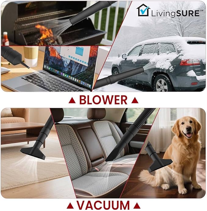 Cordless Compact Leaf Blower Vacuum by LivingSURE Lightweight Electric Handheld Blower for Lawn and Leaf Care Patio Cleaning Dust Cleaner - Battery Not Included