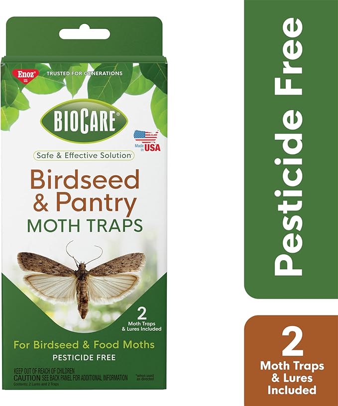 Enoz BioCare Birdseed &amp Pantry Moth Traps Attracts and Kills Birdseed &amp Pantry Moths Non-Toxic Pack of 2