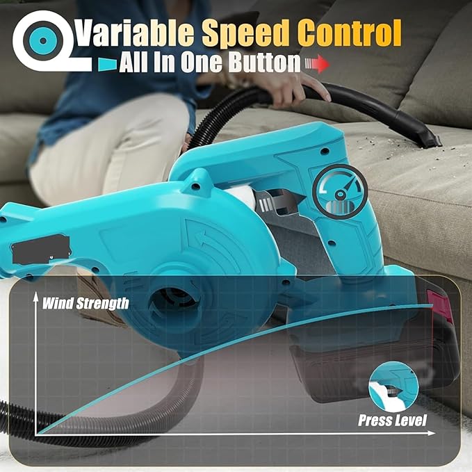 1500W 2 in 1 Cordless Air Blower &amp Vacuum Cleaner Electric Dust Computer Collector Power Tools
