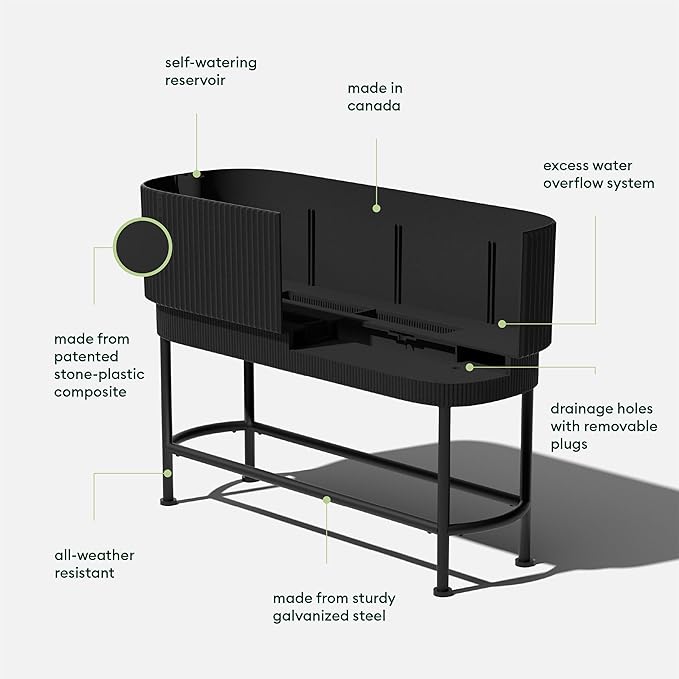 Veradek Demi Series Raised Garden Bed w/Stand - Self-Watering Planter for Backyard &amp Garden | All-Weather Use