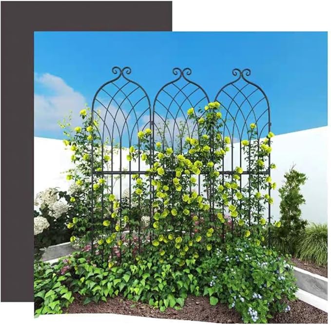 Garden Trellis for Climbing Plants Outdoor Iron Trellis for Potted Plants Flowers Vine Vegetable Indoor Outdoor (Size : 220 * 52CM/86.6 * 20.5IN)
