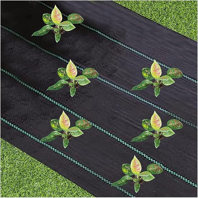JITUIHOM Heavy Duty Garden Landscape Fabric Weed Barrier - Durable Polypropylene Ground Cover for Driveways Flower Beds and Vegetable Gardens(100X1000cm)