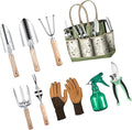 Stainless Steel Garden Tool Set - Heavy Duty Garden Hand Tools with Garden Tools Storage Handbag for Planting Trimming &amp Cultivation