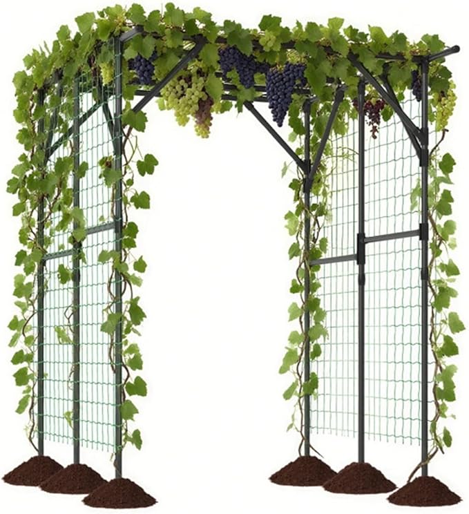 Large Garden Trellis Arch - 79x59x78 PE-Coated Metal Rustproof Plant Support for Climbing VinesClimbing Plants Vegetables Flowers Outdoor Arbor Wedding Party Decoration
