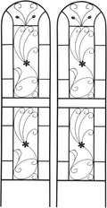 Outdoor Metal Garden Arch 86.7'' x19.7'' Rustproof Trellis for Climbing Plans and Flower Support Garden Arbor with Powder-Coated Galvanized Tube for Vegetables Flower (2 Pack)