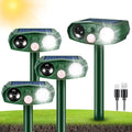 4Pack Solar Ultrasonic Cat Repellent Outdoor Animal Repellent with Flash Light&ampUSB Charge Waterproof Animal Deterrent Devices Deer Repellent Devices for Rabbit Squirrel Skunk Repellent for Yard
