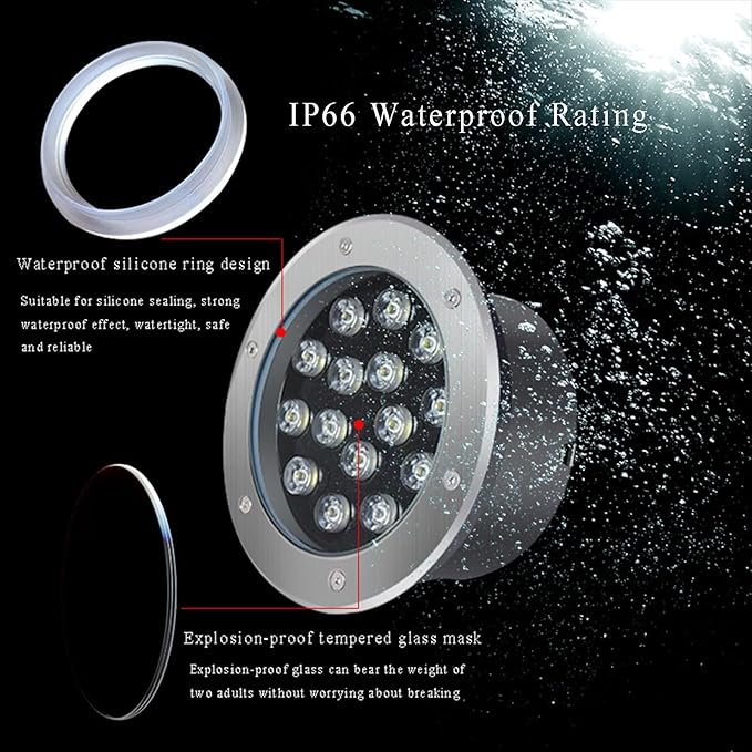 Outdoor Recessed Landscape Lights LED Buried Lights IP66 Waterproof Underground Light AC85-265V for Garden Yard Driveway Deck Pathway Spotlights
