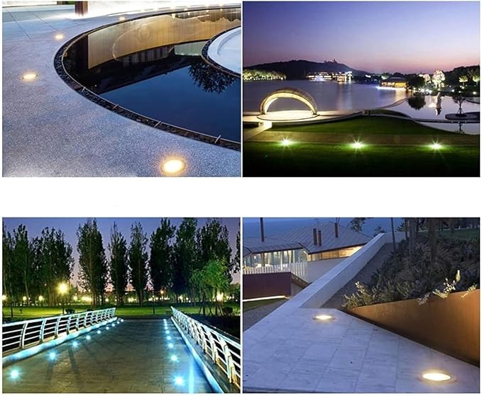 Recessed LED Fountain Light - Low Voltage IP68 Waterproof Underwater Spotlight for Pools &amp Landscaping (RGB 18W Green 6W)