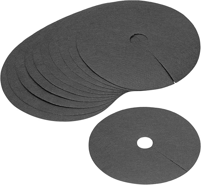 MECCANIXITY Tree Mulch Ring 10.6 Nonwoven Tree Protector Mat Plant Cover for Weed Control Round Weed Barrier Black 15 Pack