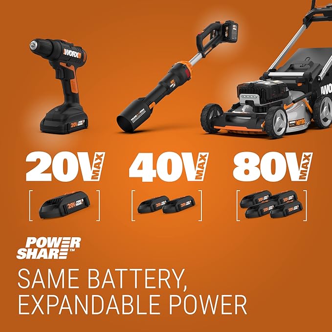 WORX Cordless Leaf Blower Electric Blowers for Lawn Care with 120 MPH &amp 2.7 LBS Long Nozzle Design for Narrow Spaces with Cleaning Attachments Battery &amp Charger Not Included WG545.9