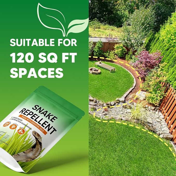 Snake Repellent for Yard Snake Deterrent Outdoor Snake Away Repellent for Garden/Lawn Backyard Snake Repellent Covers 120 Sq Ft Lasts Up to 60 Days 10 Packs