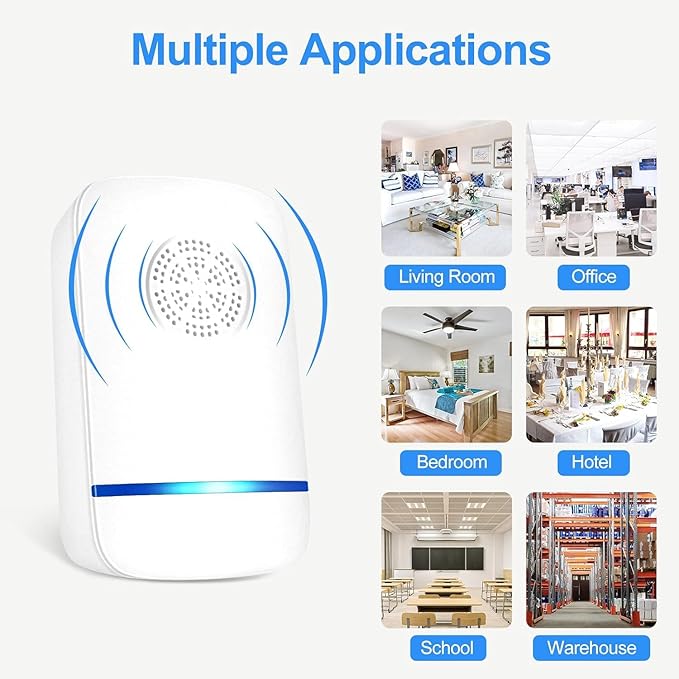 Ultrasonic Pest Repeller 6 Packs Pest Repellent Ultrasonic Plug in Indoor Pest Control for Insect Mouse Spider Ant Bug Roach Repellent Indoor for Home Garage Warehouse Office Hotel