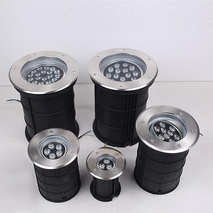 LED Recessed Spotlight - 85-265V Waterproof Outdoor Landscape Light Adjustable Angle Deck Lighting (Blue 9W Yellow 3W)