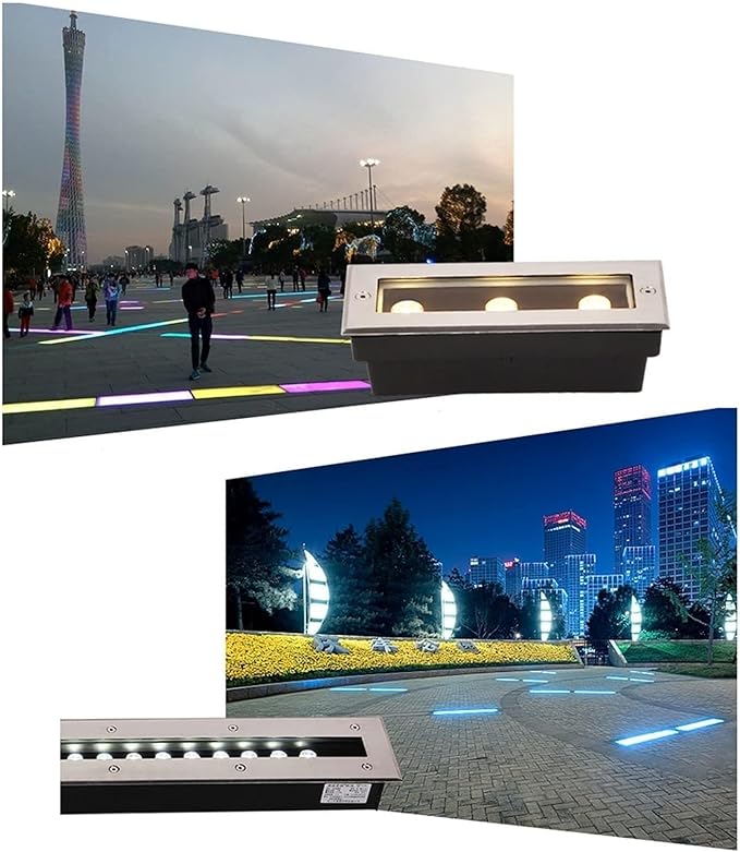 Underground Light LED - Rectangular Linear Underground Lighting Panel Outdoor Embedded LED Spotlight IP66 Waterproof Corridor Aisle Light Stair Step LightingBlue 6w