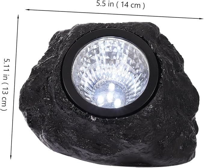 2pcs Solar-Powered Led Outdoor Flood Lights Stone Shape Lawn Lamp for Patio Decor Solar Energy Spotlight Weatherproof No Extra Power Needed