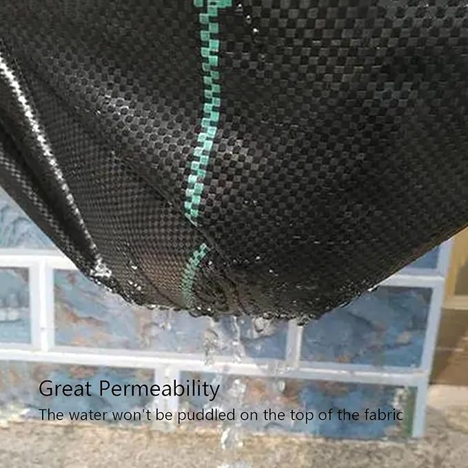 Weed Control Fabric Weed Membrane Roll Tear-proof Garden Underlay Weed Control High Density Landscape Weed Matting for Patios Garden Flower Beds Pond(1.5 * 200m)