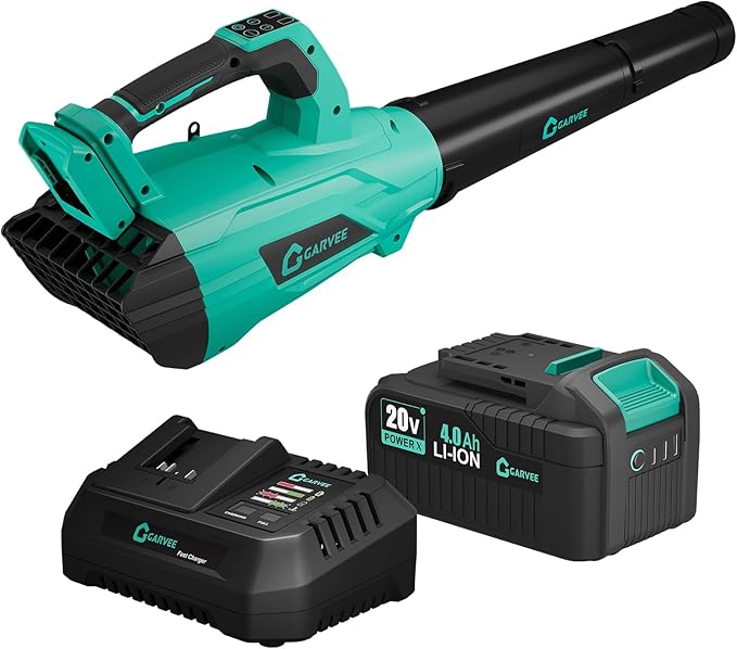 Leaf Blower Electric Cordless Leaf Blower with 1 4.0Ah Batteries and Charger 750CFM &amp 250MPH Lightweight Cordless Blowers for Blowing Leaves Patio Cleaning Blowers for Lawn Care