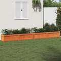 2pcs Wooden Garden Planter Box Outdoor Flower Box Wood Flower Boxes for Outdoor Plants Raised Garden Bed Planter Box Wax Brown Solid Wood Pine-288