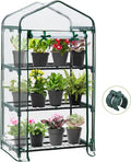 EAGLE PEAK 3-Tier Mini Greenhouse Portable Green House with Shelves &amp Weather-Resistant PVC Cover Small Greenhouse for Seedlings &amp Gardening Gifts 27x19x50 in Clear