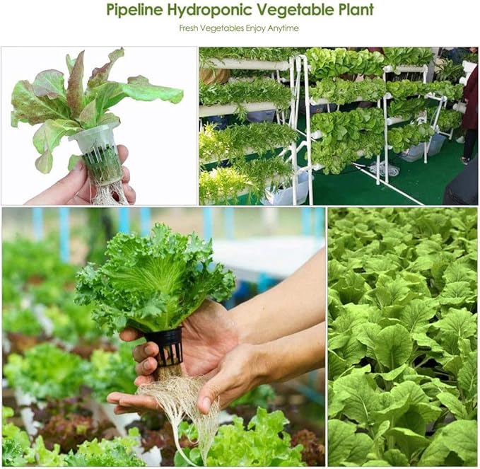 4 Layers 72 Plant Sites Hydroponic Site Grow Kitt 8 Pipes Hydroponic Growing System Water Culture Garden Plant System for Leafy Vegetables