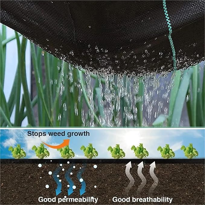 Weed Barrier Fabric Garden Landscape Fabric Weed Barrier Heavy Duty Driveway Gardening Mat Polypropylene Ground Cover