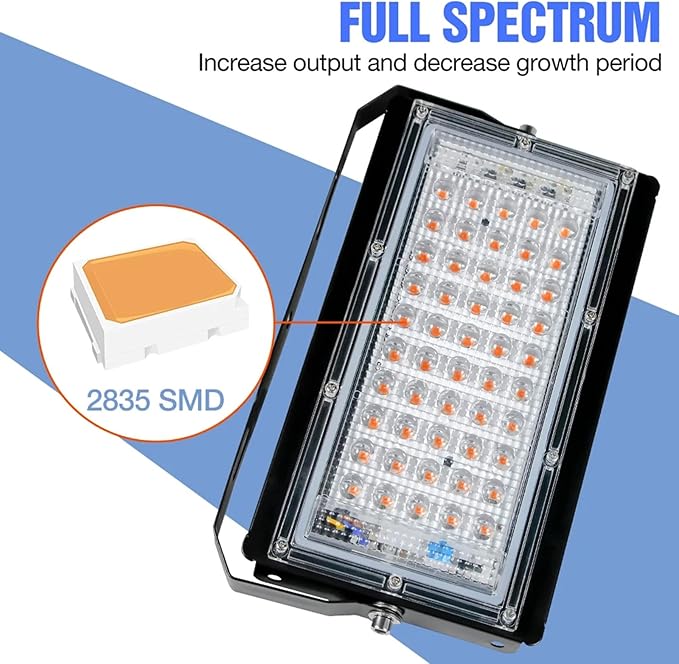 LED Grow Light Full Spectrum Floodlight Plant Growing Light Waterproof Phytolamp for Indoor Outdoor Plants Flower Seedlin50W