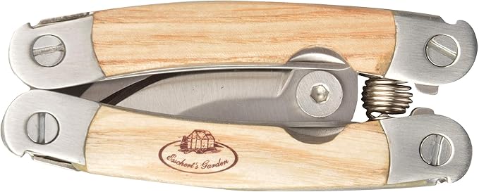 Esschert Design RFS Stainless Steel Garden Multi Tool Ash Wood Leather 2.9 x 0.9 x 5.5