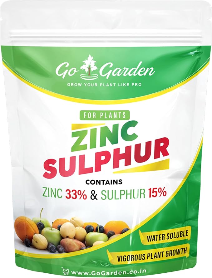 Go Garden Zinc Sulphate (33%) Fertilizers for Potted and Gardening Plant - Fertilizer for All Types of Plants 900 G Powder