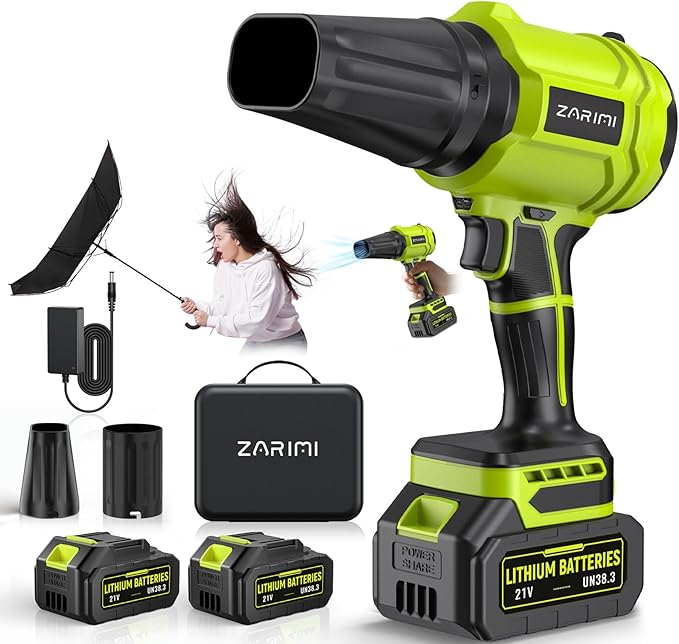 Cordless Leaf Blower 980000 RPM Handheld Leaf Blower with 2 X 4.0Ah Batteries &amp Charger Lightweight Leaf Blowers for Patio Cleaning Lawn Care Leaves Dust - Light Green