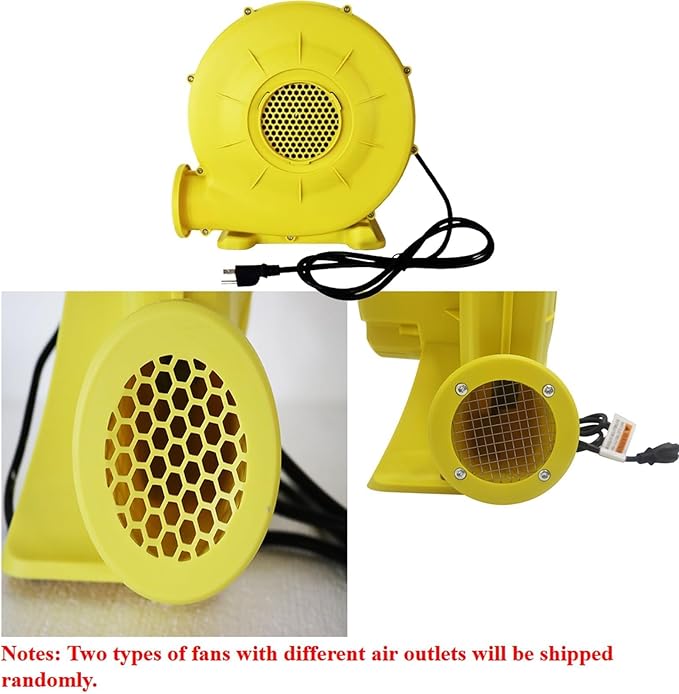 INTBUYING 380W Inflatable Blower 0.5HP 110V-120V Air Blower for Inflatables PP Flame Retardant with High-Speed Motor and Stable Base for Camping Wedding Party Backyard