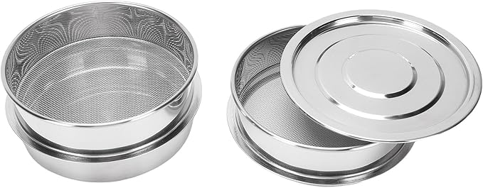 AUNMAS Seed Sprouting Kit Sprout Grower Kit with Lid Base for Home Gardening Beans Peas 6.7in Stainless Steel Mesh (3 Layer)