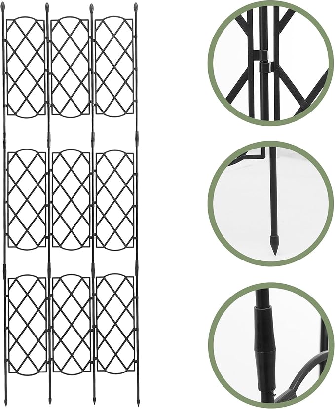 POPETPOP Metal Garden Trellis Climbing Plants Support Rack for Outdoor Indoor Vines and Flowers Adjustable 46.5-135cm Steel Plant Climbing Stand for Patio Lawn Garden