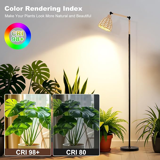 30W Standing Grow Light Plant Growth lamp 70 inch Indoor Full Spectrum Plant lamp 4000K Floor Standing Plant lamp Equipped with 24hour Cycle Timer Suitable for Medium and Large Plants