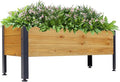Outdoor Wood Garden Planter Box Raised Bed for Plants Elevated Herbs Vegetables Flowers