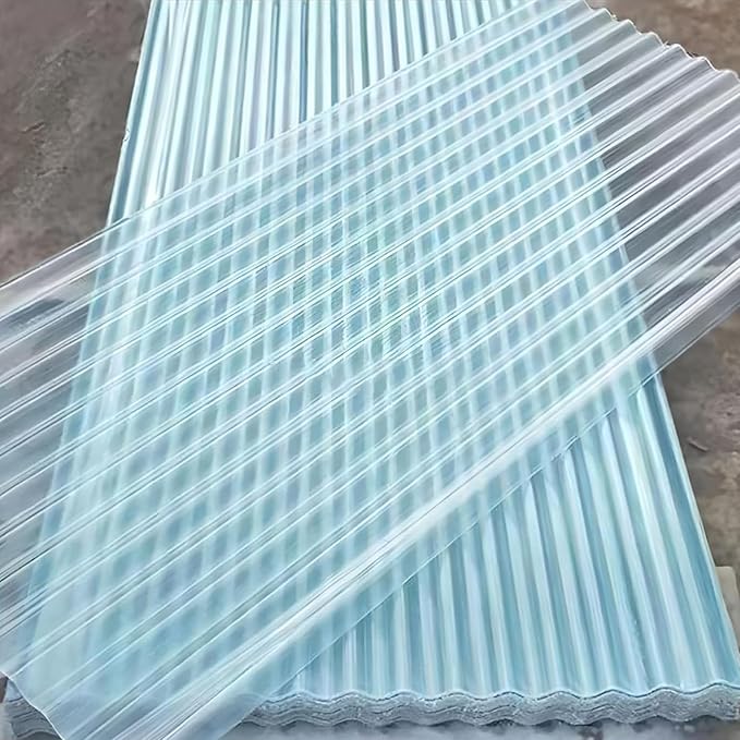 5 PCS Clear Polycarbonate Roof Panels Corrugated Plastic Greenhouse Sheets UV Resistant Rainproof BoardSunshine Board Sheds Skylights Easy Cut Covering Panel(35.4in W x 39.3in L Clear)