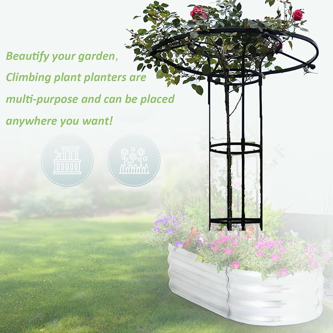 Garden Obelisk Heighten Metal Garden Trellis Potted Plant Climbing Support for Indoor Outdoor Flowers Vine TomatoesWhite90 cm