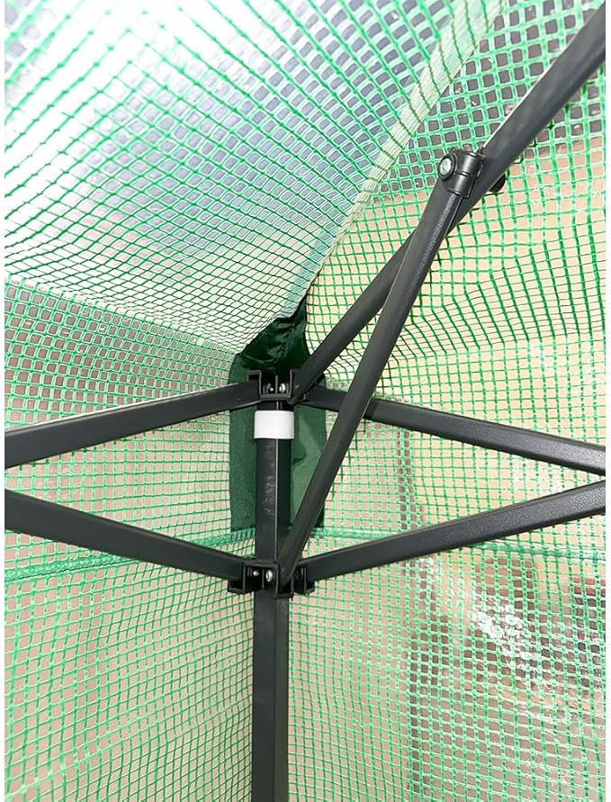 Garden Winds Custom Fit Replacement Cover Compatible with The Crown Shades GHPE24GR00 6’ X 4’ Portable Walk in Instant Pop Up Greenhouse Zipper Entry Door Mesh Side Windows - PE Fabric - Green
