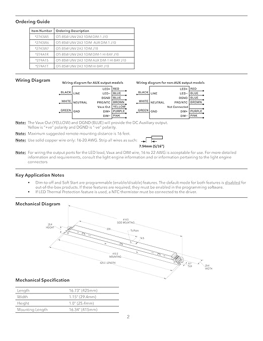 eldoLED | 2743W6 OPTOTRONIC OTi 85W Programmable Linear LED Driver | Replacement for OSRAM 57421 | Oti85/120-277/2A3/DIM-1 L AUX