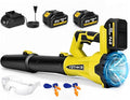 Leaf Blower Cordless 21V Powerful Electric Blower with 2*4.0Ah Batteries &amp 1*Fast Charger 6 Speed Modes Handheld Lightweight Leaf Blowers for Lawn/Patio/Dust/Leaves Gift Goggles &amp Earplugs