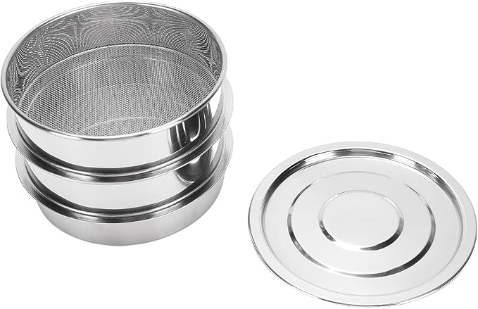 AUNMAS Seed Sprouting Kit Sprout Grower Kit with Lid Base for Home Gardening Beans Peas 6.7in Stainless Steel Mesh (3 Layer)