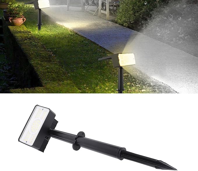 flexman Solar Spot Light 49 LEDs IP65 Solar Powered Outdoor Landscape Spotlights 8 12 Hours Lighting Time for Villa Courtyard Garden Backyard Lawn Pathway (White Light)