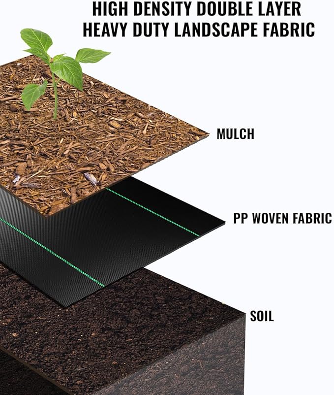 Premium 3.5 OZ Pro Garden Weed Barrier Landscape Fabric 4‘ X 250‘ Heavy Duty Durable Lightweight Eco-Friendly and Easy to Install.